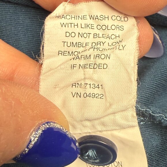 Women's L.L. BEAN Cardigan Sweater Cotton V-Neck Button Indigo Blue- Size S - Picture 7 of 7